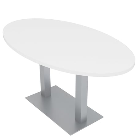 Skutchi Designs 33.5 in W, 69.5 in L, 29 in H, Engineered Wood Top, White HAR-OVL-34x70-DOU-XD09